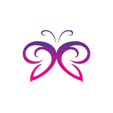Kelebek logosu ve sembol vektör simgesi çizimi