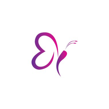 Kelebek logosu ve sembol vektör simgesi çizimi