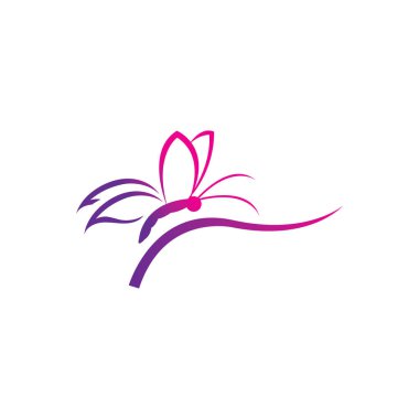 Kelebek logosu ve sembol vektör simgesi çizimi