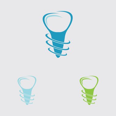 Diş implantı vektör çizimi logosu