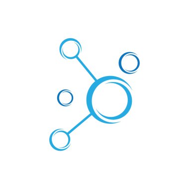 Molekül Logosu ve Simge Vektör Şablonu
