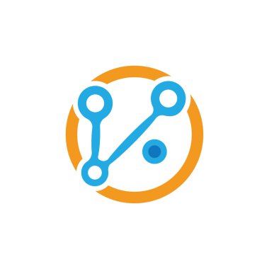 Molekül Logosu ve Simge Vektör Şablonu