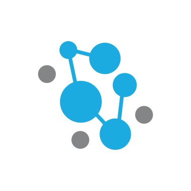 Molekül Logosu ve Simge Vektör Şablonu