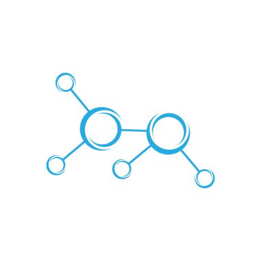 Molekül Logosu ve Simge Vektör Şablonu
