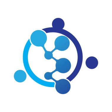 Molekül Logosu ve Simge Vektör Şablonu