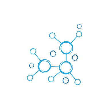 Molekül Logosu ve Simge Vektör Şablonu