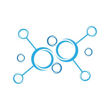 Molekül Logosu ve Simge Vektör Şablonu