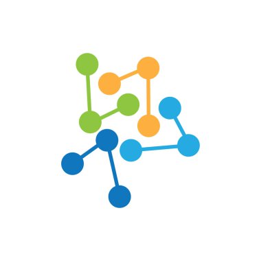 Molekül Logosu ve Simge Vektör Şablonu