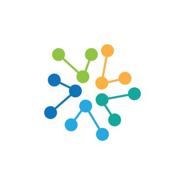 Molekül Logosu ve Simge Vektör Şablonu