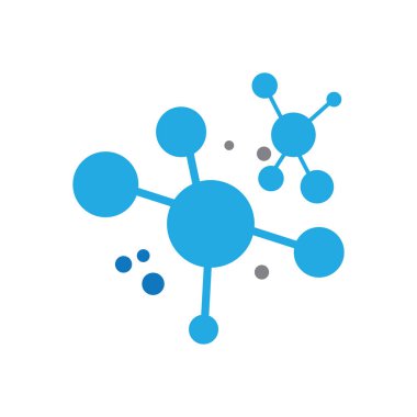 Molekül Logosu ve Simge Vektör Şablonu