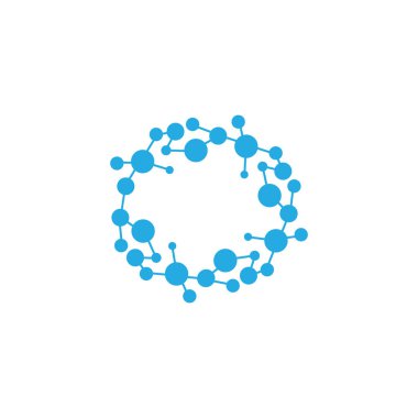 Molekül Logosu ve Simge Vektör Şablonu