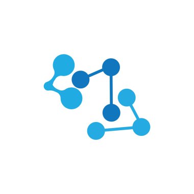 Molekül Logosu ve Simge Vektör Şablonu