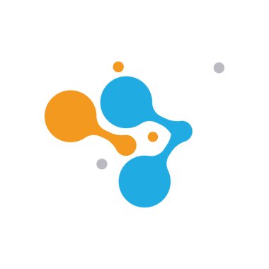 Molekül Logosu ve Simge Vektör Şablonu