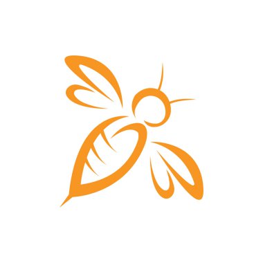 Arı logosu ve simge tasarımı vektör çizimi