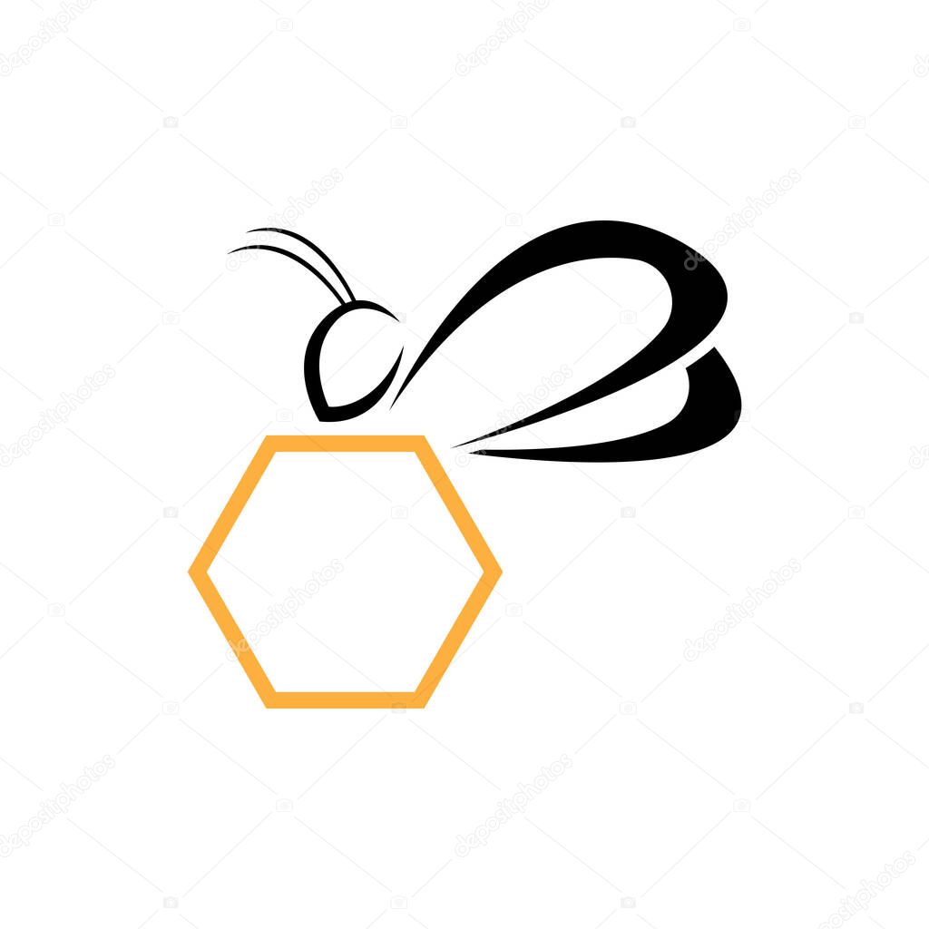 Bee logo and icon design vector illustration