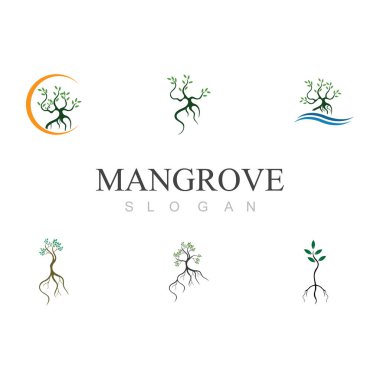 Mangrov ağacı logosu ve deniz suyu aşınmasını önlemek için sembol