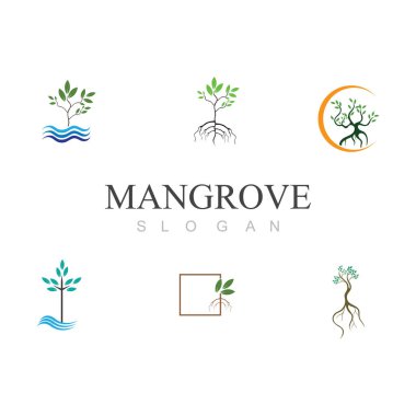 Mangrov ağacı logosu ve deniz suyu aşınmasını önlemek için sembol