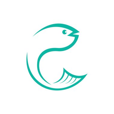 Balık logosu şablonu. Yaratıcı vektör sembolü