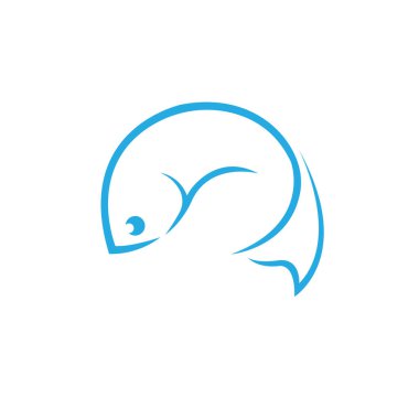 Balık logosu şablonu. Yaratıcı vektör sembolü