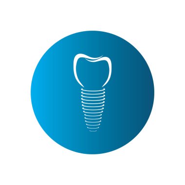 Diş implantı veya takma diş kliniği logoları ve sembolleri tasarımı