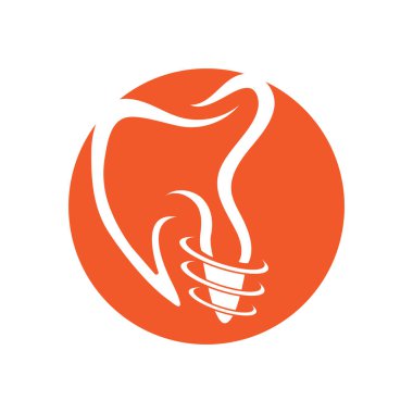 Diş implantı veya takma diş kliniği logoları ve sembolleri tasarımı