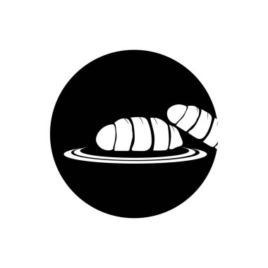 Ekmek logosunun vektör çizimi ve beyaz arkaplanda sembol tasarımı