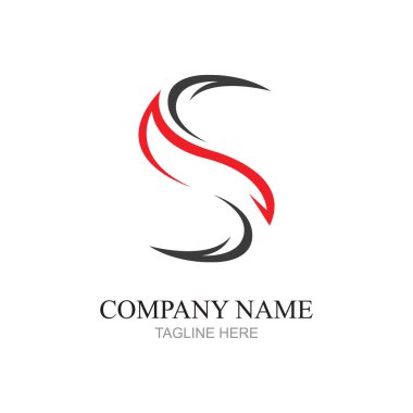 S harfi logo tasarım vektörü