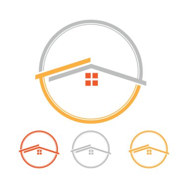 Beyaz arkaplanda emlak logosu ve sembol vektör illüstrasyon tasarımı