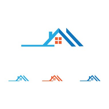 Beyaz arkaplanda emlak logosu ve sembol vektör illüstrasyon tasarımı