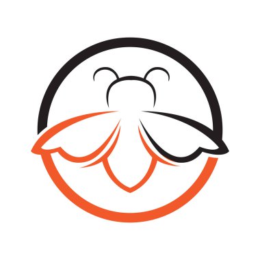 bal arısı logosu ve sembol ikon tasarımı vektör çizimi beyaz arkaplan