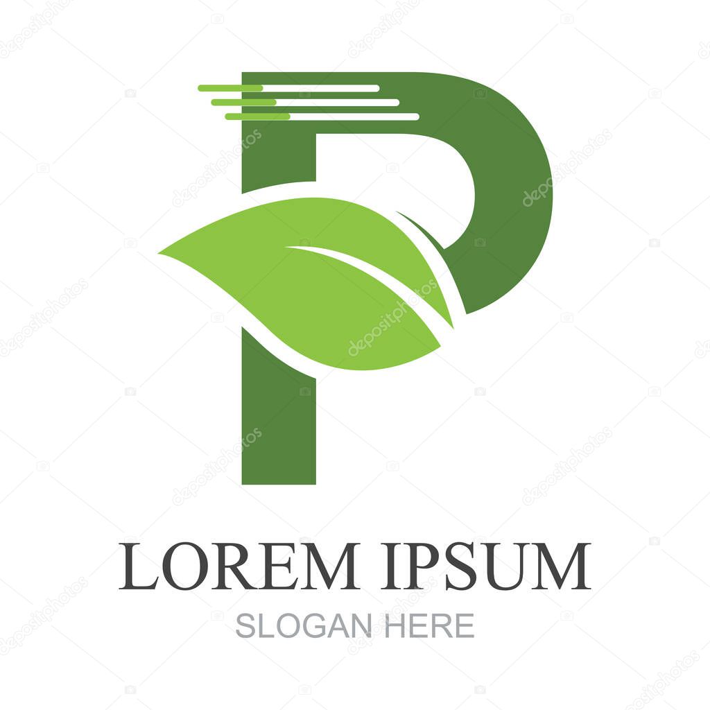 Letter P logo icon design template elements