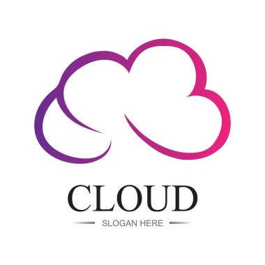 Bulut gradyanı logosu. Bulut ve ok kavramı. Başlangıç için damgalama, ajans, uygulamalar, yazılım, veritabanı, sunucu, bilgisayar, vb. Premium vektör logo şablonu tasarımı