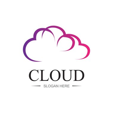 Bulut gradyanı logosu. Bulut ve ok kavramı. Başlangıç için damgalama, ajans, uygulamalar, yazılım, veritabanı, sunucu, bilgisayar, vb. Premium vektör logo şablonu tasarımı