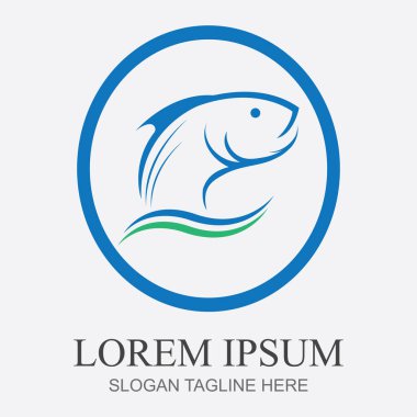 Logo balık grafiklerinin vektör çizimi restoran logoları, balık dükkanları, gıda ürünleri vs. için mükemmel