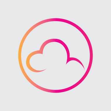 Gri arka planda mükemmel bulut logo markalaştırma ajansı, uygulama, yazılım vs. vektör grafik çizimi