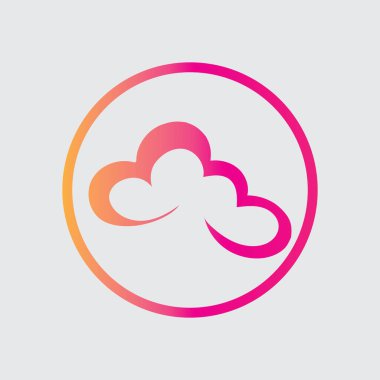 Gri arka planda mükemmel bulut logo markalaştırma ajansı, uygulama, yazılım vs. vektör grafik çizimi