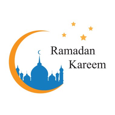 Geleneksel fener ve camii ile Ramazan Kareem tebrik kartı. Vektör İllüstrasyonu