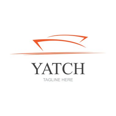 Vector yelkenli yat logo vektör çizimi beyaza izole edildi. Yat Kulübü logosu