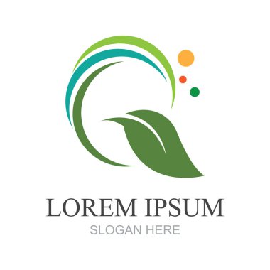 Q harfi logo tasarım şablonu elementleri