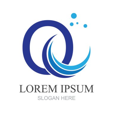 Q harfi logo tasarım şablonu elementleri