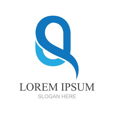 Q harfi logo tasarım şablonu elementleri