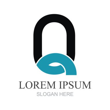 Q harfi logo tasarım şablonu elementleri