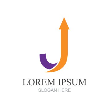 J harfi logo tasarım şablonu elementleri