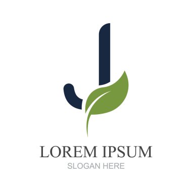 J harfi logo tasarım şablonu elementleri