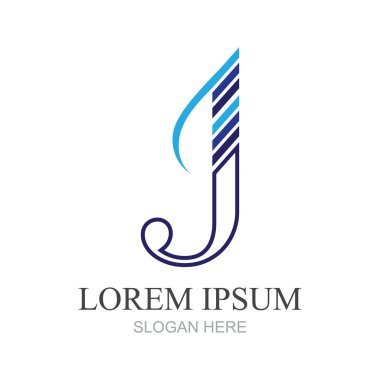 J harfi logo tasarım şablonu elementleri
