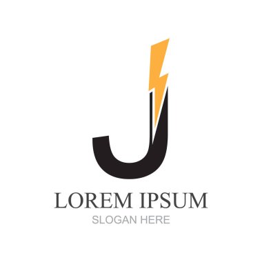 J harfi logo tasarım şablonu elementleri