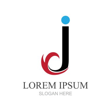 J harfi logo tasarım şablonu elementleri