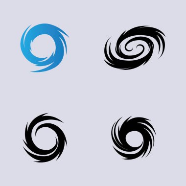 Kasırga logosu seti ve sembol ikonu çizim vektör şirketi