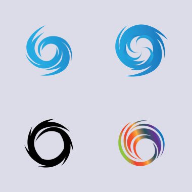 Kasırga logosu seti ve sembol ikonu çizim vektör şirketi