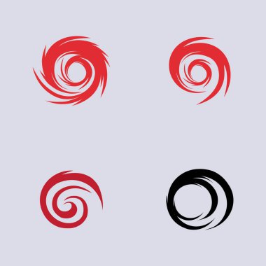 Kasırga logosu seti ve sembol ikonu çizim vektör şirketi